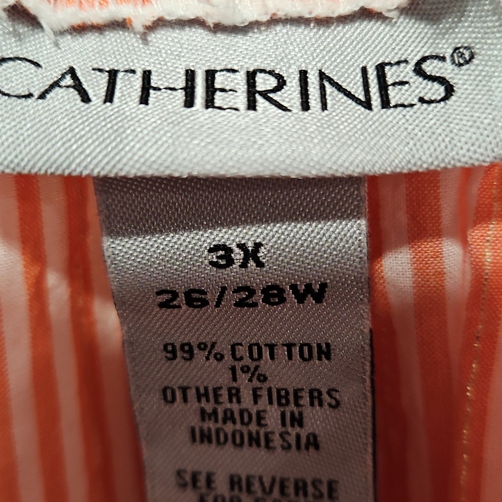 Striped Orange Women's Top - Picture 2 of 3